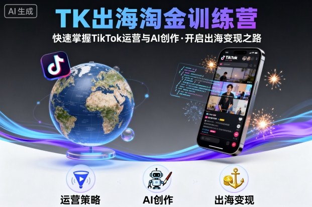TK出海淘金训练营，助你快速掌握TikTok运营与AI创作，开启出海变现之路-jixi