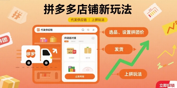 拼多多店铺新玩法，代发供应链上拼玩法-jixi