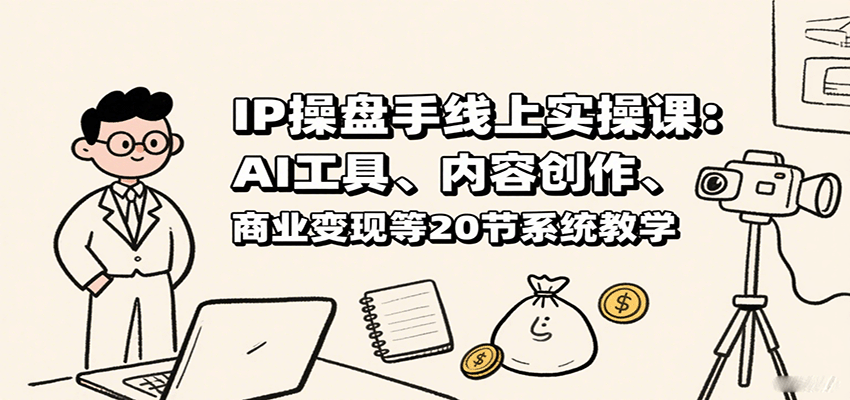 IP操盘手线上实操课：AI工具、内容创作、商业变现等20节系统教学-jixi