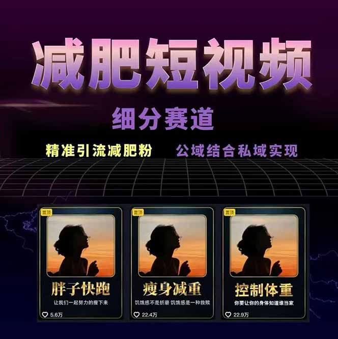 图片[1]-减肥短视频赛道运营课：素材准备-视频制作-引流变现全流程 (附素材-jixi