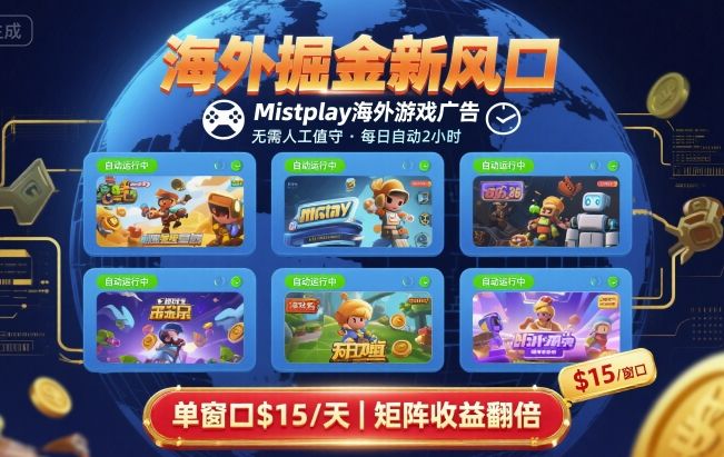 海外掘金新风口，Mistplay海外游戏广告，每日自动运行，单窗口稳入2美刀 ，可矩阵操作【揭秘】-jixi
