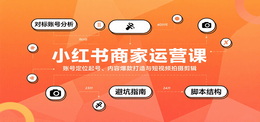 小红书商家运营课，账号定位起号、内容爆款打造与短视频拍摄剪辑-jixi