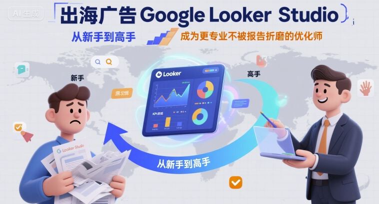 出海广告Google Looker Studio从新手到高手，成为更专业不被报告折磨的优化师-jixi