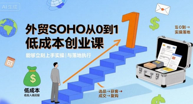 外贸SOHO从0到1低成本创业课，能够立刻上手实操与落地执行-jixi