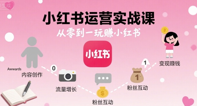 小红书运营实战课，从零到一玩賺小红书-jixi