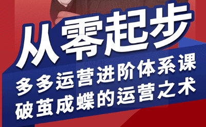 拼多多运营进阶系统课，从零起步，多多运营进阶体系课，破茧成蝶的运营之术-jixi