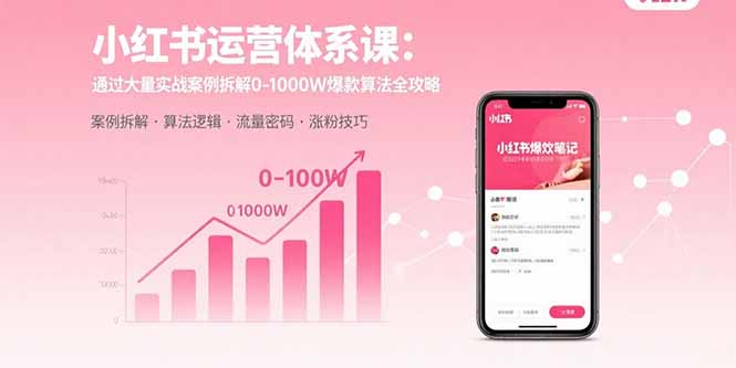 小红书运营体系课：通过大量实战案例拆解0-1000W爆款算法全攻略-jixi
