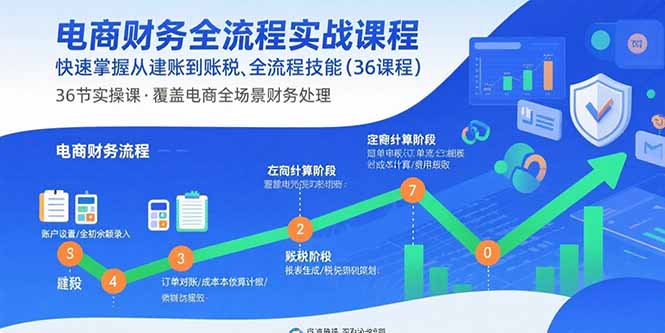 电商财务全流程实战课程：快速掌握从建账到报税的全流程技能(36节课-jixi