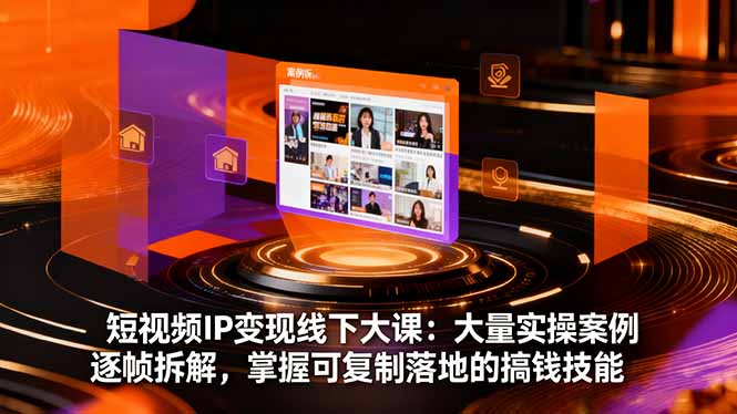 短视频IP变现线下大课：大量实操案例逐帧拆解，掌握可复制落地的搞钱技能-jixi