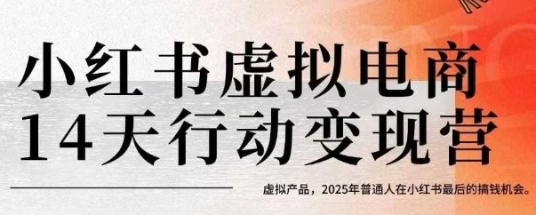 小红书虚拟电商14天变现训练营，虚拟产品，2025年普通人在小红书最后的搞钱机会(更新)-jixi
