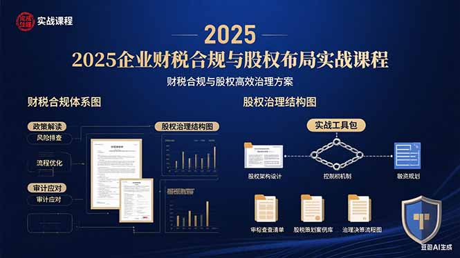 2025企业财税合规与股权布局的实战课程：财税合规与股权高效治理方案-jixi