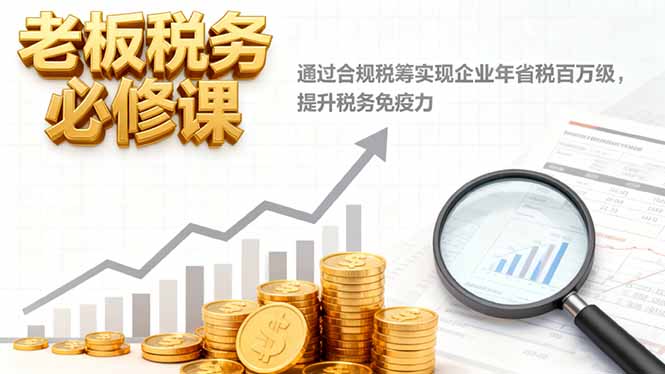 老板税务必修课，通过合规税筹实现企业年省税百万级，提升税务免疫力-jixi