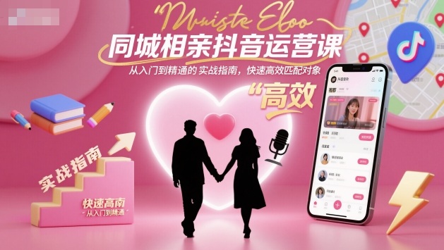 同城相亲抖音运营课，从入门到精通的实战指南，快速高效匹配对象-jixi