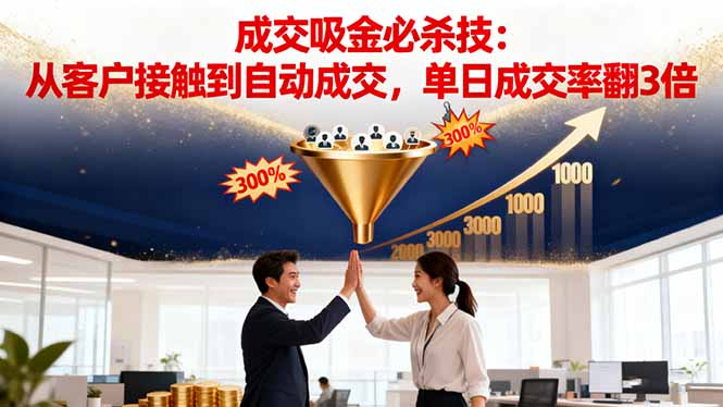 吸金成交营销必杀技：从客户接触到自动成交，单日成交率翻3倍-jixi