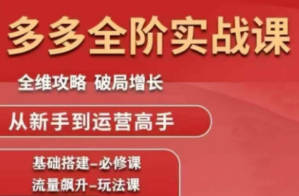 大炮·拼多多全阶实战课程(更新10月)-jixi