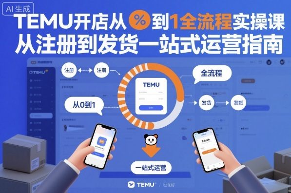 TEMU开店从0到1全流程实操课，从注册到发货一站式运营指南-jixi
