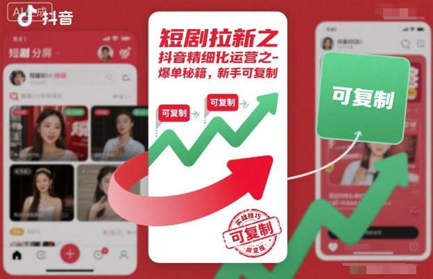 短剧拉新之抖音精细化运营之爆单秘籍，新手可复制-jixi