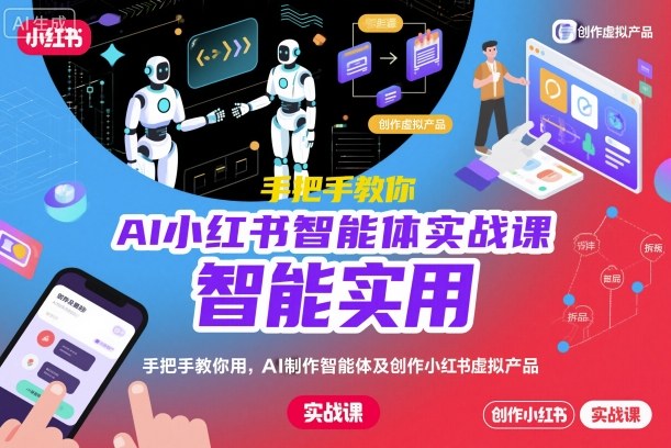 AI小红书智能体实战课，手把手教你用AI制作智能体及创作小红书虚拟产品，提效+内容商业化(更新)-jixi