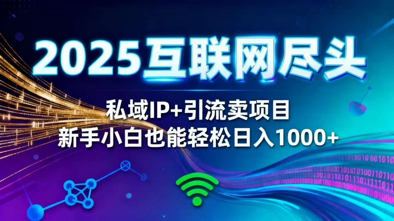 2025网创尽头王炸项目！私域 IP + 精准引流，新手小白在家躺赚日入 1000+-jixi