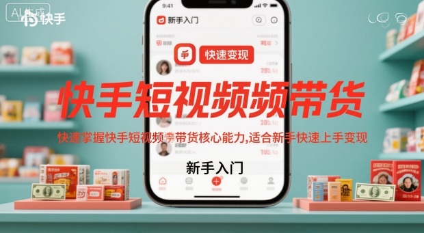 快手短视频带货，快速掌握快手短视频带货核心能力，适合新手快速上手变现-jixi