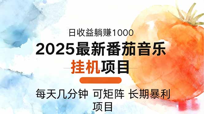 2025年最新番茄音乐人挂机项目，每天几分钟，月入1000＋，可矩阵，一台...-jixi