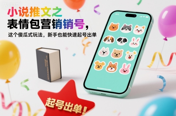 小说推文之表情包营销号，这个傻瓜式玩法，新手也能快速起号出单-jixi