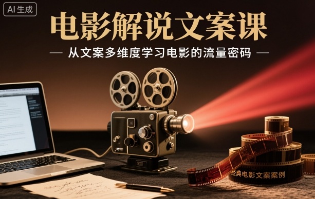 电影解说文案课，从文案多维度学习电影的流量密码-jixi