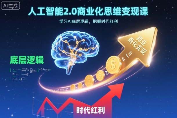 人工智能2.0商业化思维变现课，学习AI底层逻辑，把握时代红利-jixi