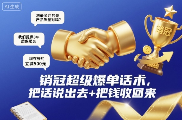 销冠超级爆单话术，把话说出去+把钱收回来-jixi