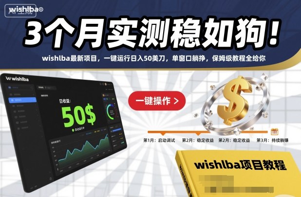 3个月实测稳如狗！wishlba最新项目，一键运行日入50美刀，单窗口躺挣，保姆级教程全给你【揭秘】-jixi