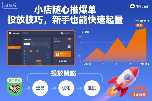 小店随心推爆单投放技巧，新手也能快速起量-jixi