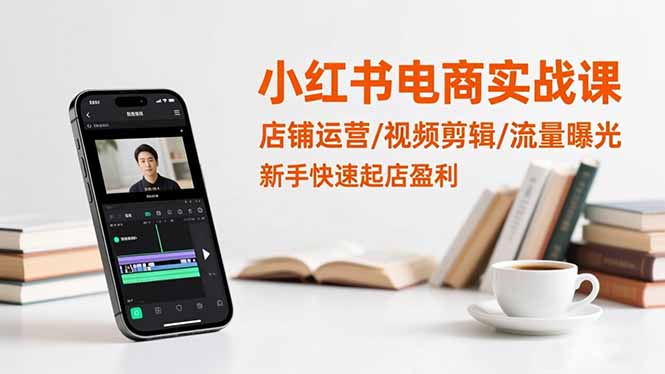 小红书电商实战课：店铺运营/视频剪辑/流量曝光，新手快速起店盈利-jixi