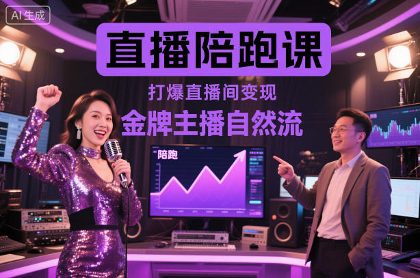 直播陪跑课，金牌主播自然流打爆直播间，复制高变现玩法-jixi