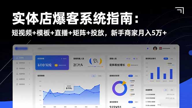 实体店爆客系统指南：短视频+模板+直播+矩阵+投放，新手商家月入5万+-jixi