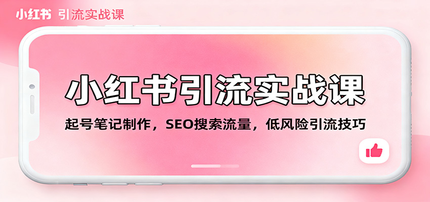 小红书引流实战课：起号笔记制作，SEO搜索流量，低风险引流技巧-jixi