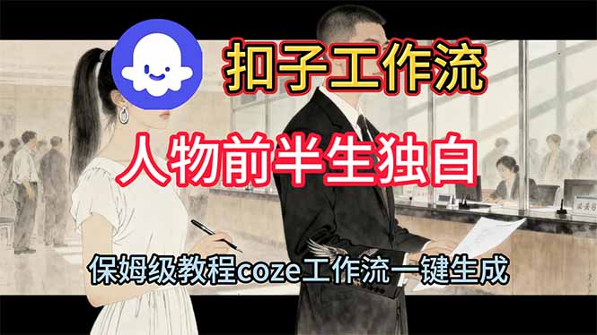 用扣子工作流制作人物前半生独白视频教程-jixi