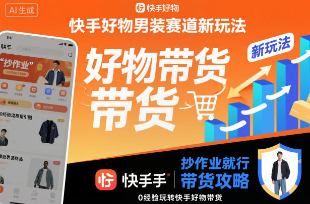 快手好物男装赛道新玩法，抄作业就行，0经验玩转快手好物带货-jixi