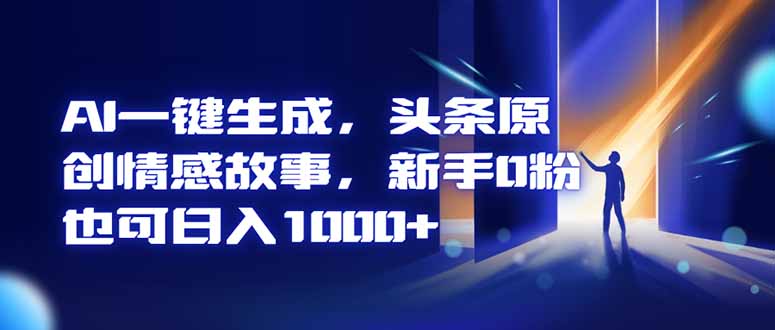 AI一键生成，头条原创情感故事，新手0粉也可日入1000+-jixi