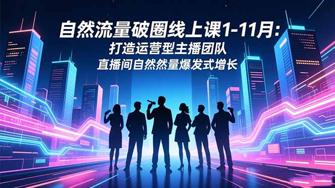 自然流量破圈线上课1-11月：打造运营型主播团队 直播间自然流量爆发式增长-jixi