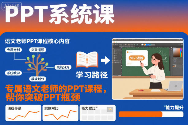 PPT系统课，专属语文老师的PPT课程，帮你突破PPT瓶颈-jixi