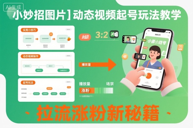 小妙招图片＋动态视频起号玩法教学，拉流涨粉新秘籍-jixi