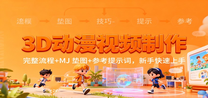 3D动漫视频制作，完整流程+MJ 垫图+参考提示词，新手快速上手-jixi
