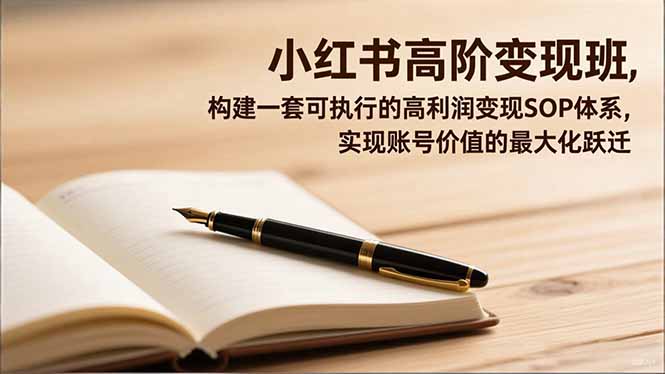 小红书高阶变现班，构建一套可执行的高利润变现SOP体系，实现账号价值的最大化跃迁-jixi